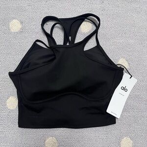 Alo Yoga Airlift Ribbed Enchanted bra tank black brand new with tags sizeSmall